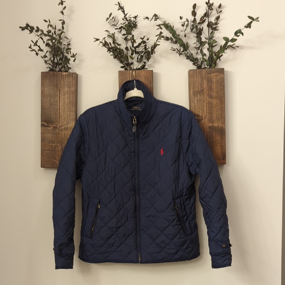 Polo Ralph Lauren Navy Diamond Quilted Puffer Jacket